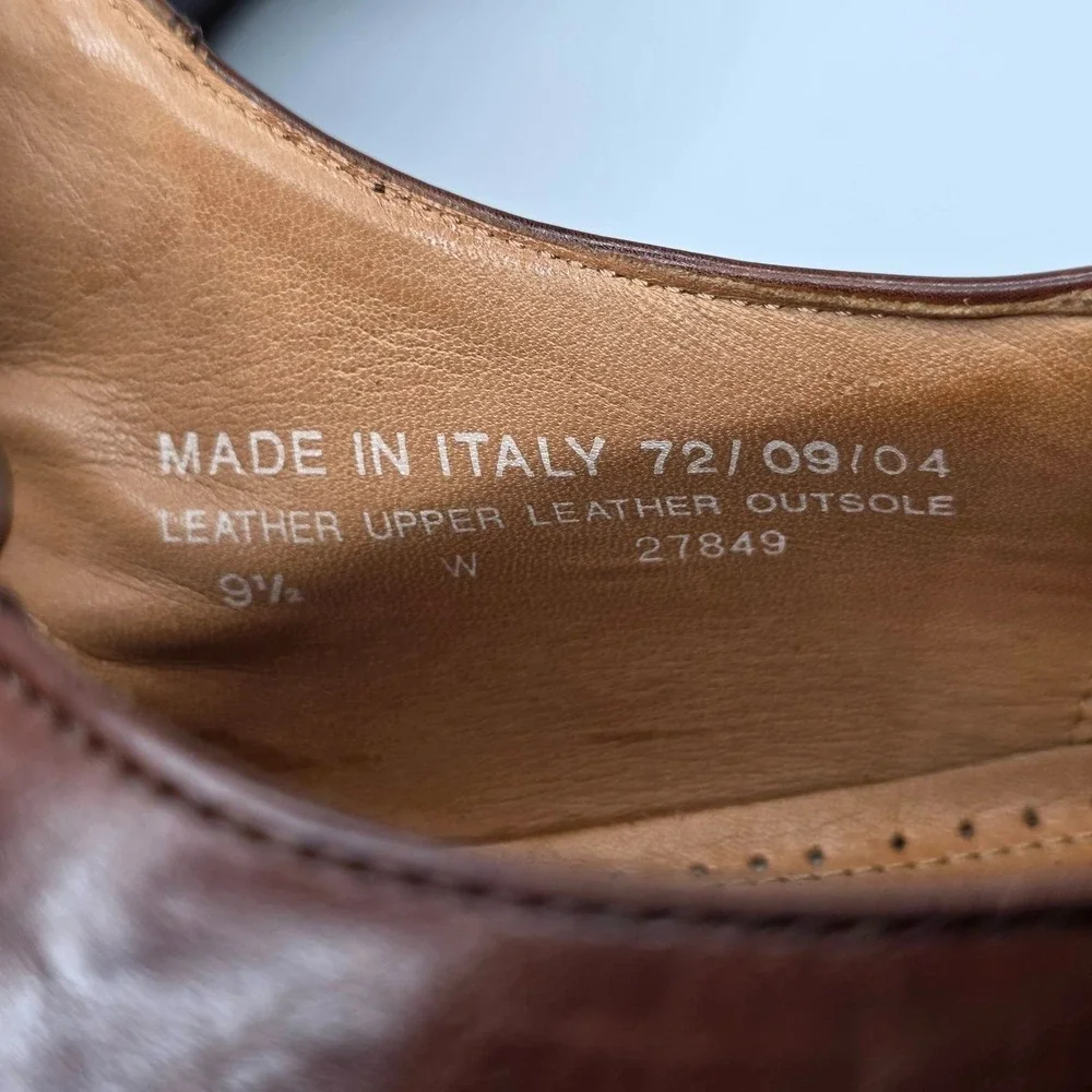 Bostonian Luxe Oxford Men's Shoes Size 9.5 W Brown‎ Leather Dress Lace Up Italy